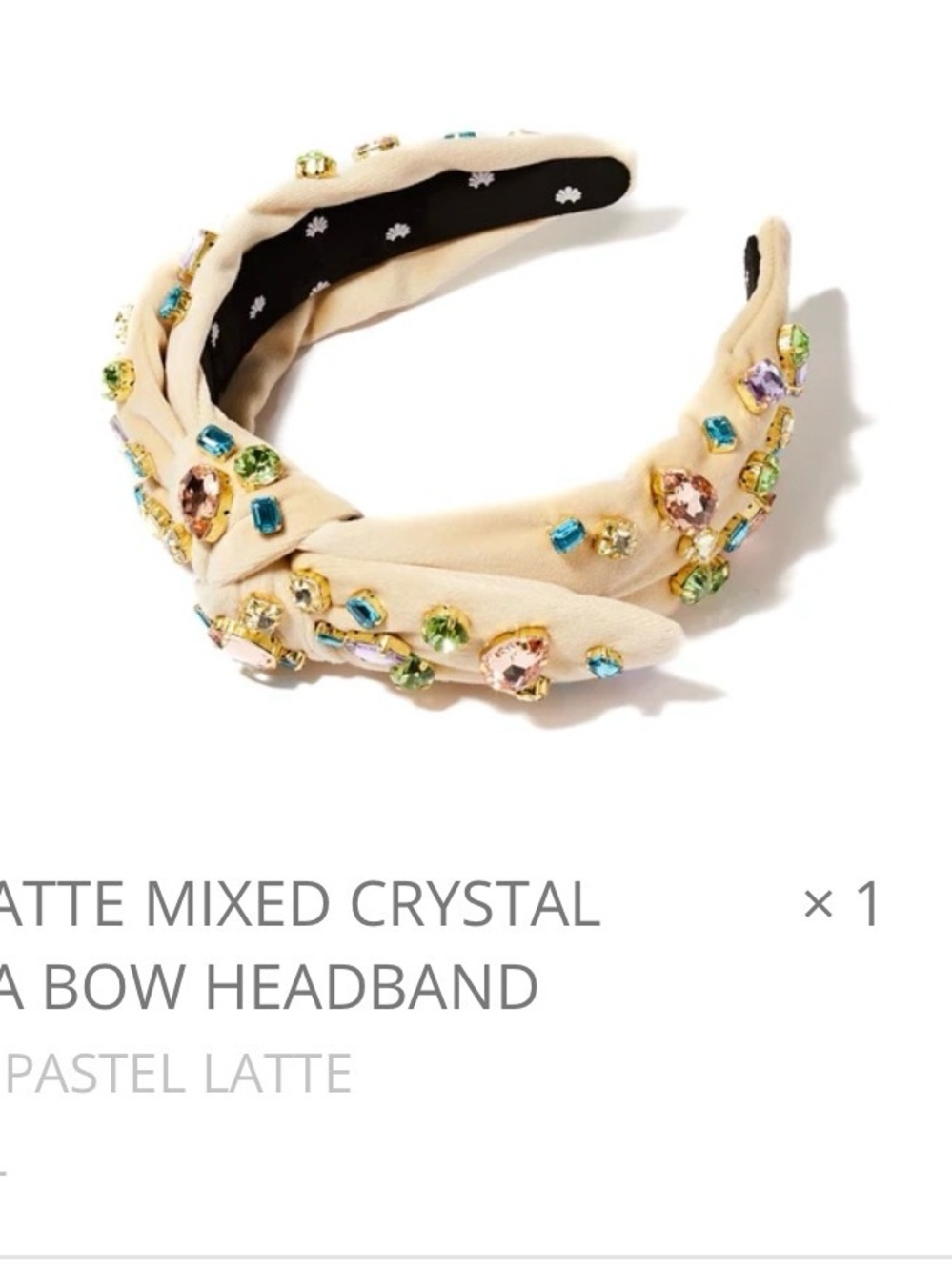 Lele Sadoughi Bejeweled Pastel Latte Knotted Headband